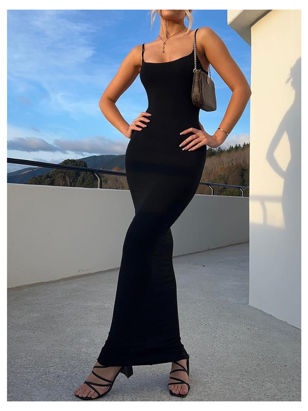 Size XL Ribbed Lounge Slip Long Dress Backless Maxi Dress